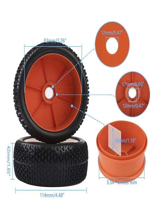 Rowiz 4pcs RC 1/8 Scale Off Road Car Buggy RC Tires and Wheels 17mm Hex Tyre for Typhon, Red - Image 3